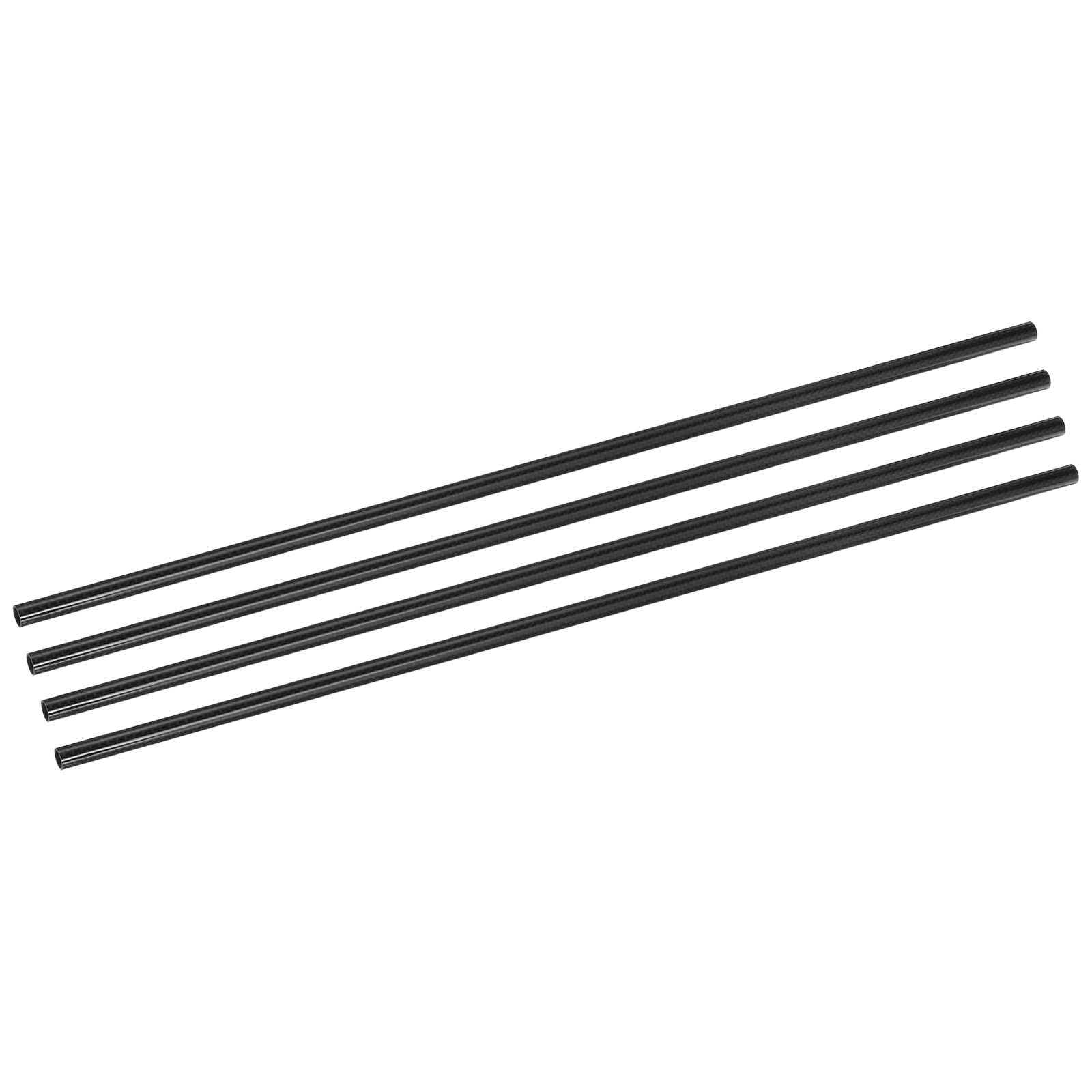 QUARKZMAN 4Pcs Tubes en Fibre de Carbone 8 x 10 x 420mm Surface Lisse Tissage Sergé Brillant Rod 3K Enroulé Enroulement de Tubes Ronds en Carbone pour Avion Rc Quadcopter Multicopter