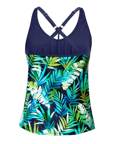 Image of Yonique Womens Tankini Top Only Athletic Swim Top Modest Tankini Swimsuit No Bottom