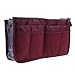 AnHua Fashion Multi-function Bag in Bag Travel Makeup Organiser Handbag Pouch Insert Women's Handbag (Wine)
