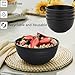 Unbreakable Wheat Straw Cereal Bowls Set of 4, 24 OZ Microwave and Dishwasher Safe Lightweight Soup and Salad Bowl Sets, Reusable Dessert Bowls for Rice, Pasta, Snack, Fruit, BPA Free (Black)