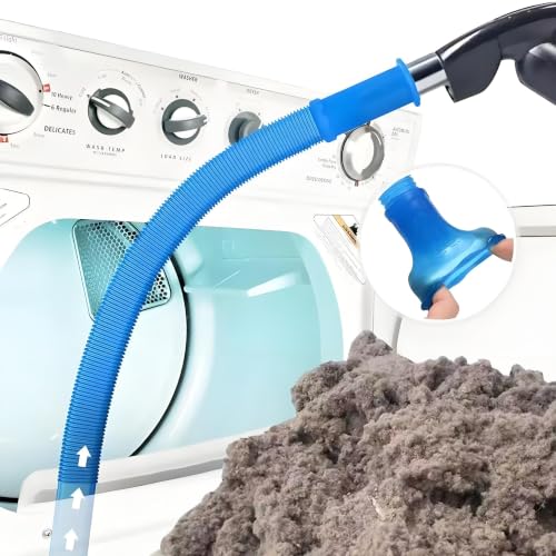 Image of Universal Dryer Vent Cleaner Kit Compatible with All Vacuum Cleaner Include Vacuum Hose Attachment Accessories Brush Lint Brush,Dryer Vent Vacuum Hose (Light Blue)