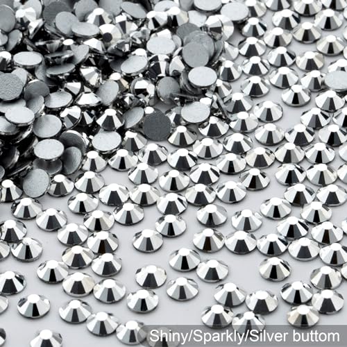MEIBITE Flatback Rhinestones Bulk, 14400PCS Silver Rhinestones for Clothes DIY Decoration Crafts, Silver, SS16, 3.8-4.0mm by MEIBITE - Image 7