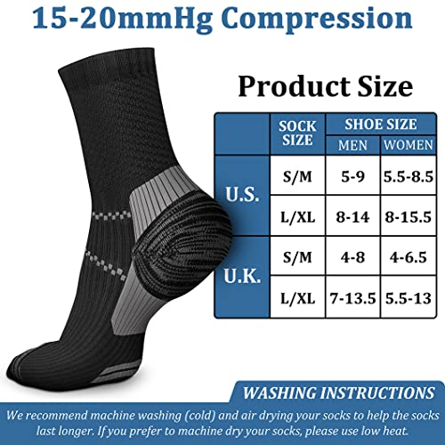 Image of Copper Compression Socks (3 Pairs), 15-20 mmhg is BEST Athletic & Medical for Men & Women, Running, Flight, Travel, Nurses - Boost Performance, Blood Circulation & Recovery