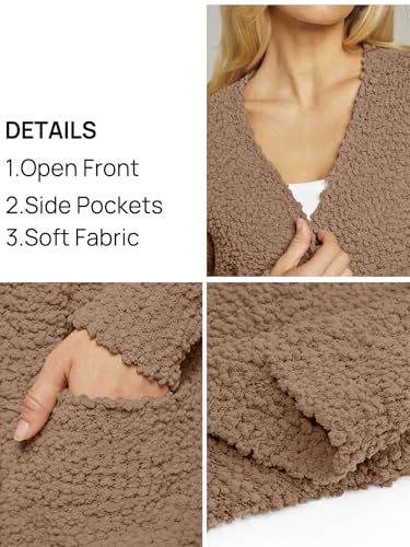 Image of MEROKEETY Women's Long Sleeve Soft Chunky Knit Sweater Open Front Cardigans Outwear Coat
