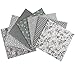aufodara Tissus Coton 7 pièces 50 x 50 cm Imprime Textile Patchwork Chiffons Couture Quilting DIY Fabric à la Main en Tissu à Coudre Sewing Artisanat (Gris)