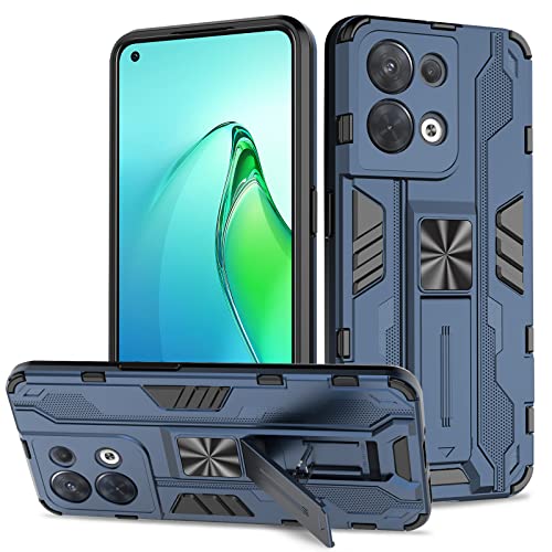 Btstring Case for Oppo Reno 8 5G, Heavy Duty Shockproof Case with Stand Protective Tough Armour Personalised Phone Cover Case - Blue