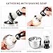 Anbbas Faux Badger Shaving Brush with 3.5 oz Goat Milk Shaving Soap and Bowl Stainless Steel,Black Acrylic Shaving Stand Holer for DE Razor Men Shave Kit