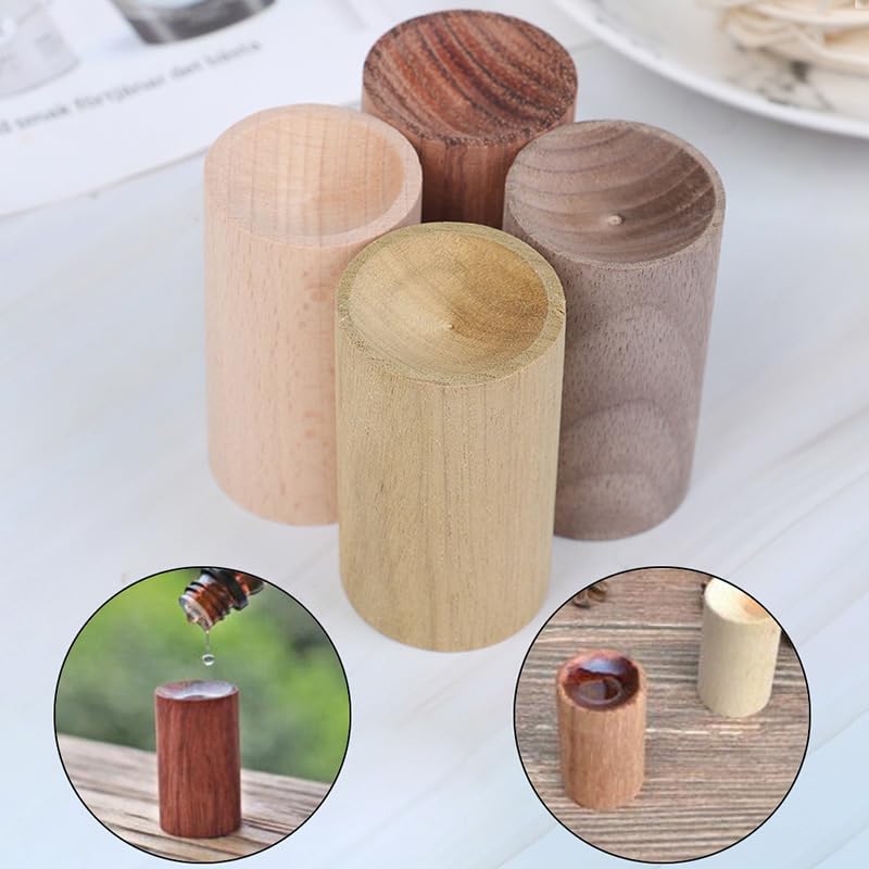 Black Walnut Wood Essential Oil Diffuser, Wooden Aromatherapy Round Office Home Car Diffuser, Small Wooden Diffuser for Essential Oils Aromatherapy Diffusers, Health and Household - Image 4