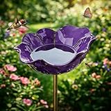Bienentränke für den Garten, Blumen Insektentränke für Bienens & Schmetterlingstränke, Handgefertigte Metall Gartenstecker Blumenform Wasserschale, Wetterfester für Draußen