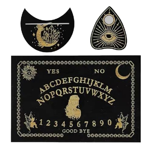 Wooden Spirit Board Game: Classic Spirit Board with Planchette for Divination Witchcraft and Spiritual Communication - Witchcraft Supplies Talking Boards for Enthusiasts