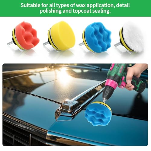 23 Stück 80mm Polierschwämme Pads,Polierset Auto, Polieraufsatz Auto Akkuschrauber,Polieraufsatz Akkuschrauber Set,für Poliermaschine Zum Polieren, Schleifen, Wachsen (80mm-23er Set)