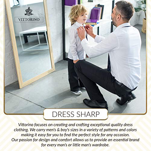 Vittorino Boy's Linen Look 4 Piece Suit Set With Vest Pants Shirt And Tie, Purple/Colorful Plaid, 5 #TOP5