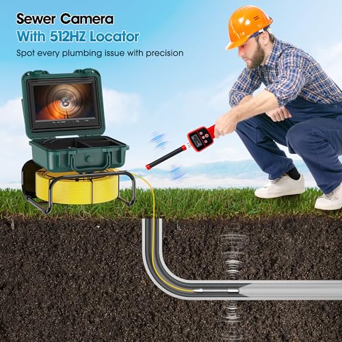 Jqkjcam JQSP09F-512T/R-SELF 30M DVR Sewer Camera With Locator 100Ft,16Gb Jqkjcam Hd Plumbing Camera Self Leveling Pipe Endoscope thumb #2