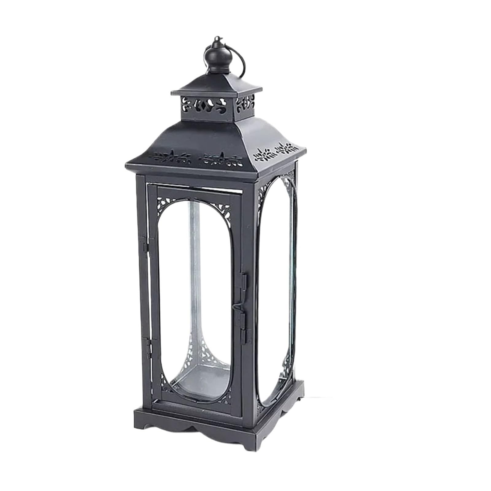 Metal Candle Holder Hollow Metal Candle Holder Wind Light Ornaments Iron Glass Wedding Art Decor Lantern Crafts(TypeB S)