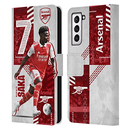 Arsenal FC Bukayo Saka Étui Portefeuille en Cuir Samsung S21 5G Head Case Designs