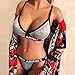 Produktbild Copelsie Damen Neckholder Dessous Set Sexy Halter Spitze BH Lingerie Unterwäsche Nachthemd Negligee String Reizwäsch