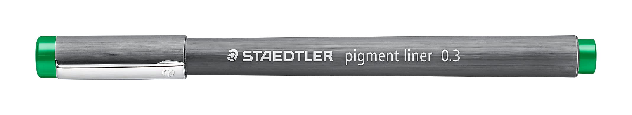 STAEDTLER308 03-5 VE Pigment Liner (Fineliner with Pigment Ink, Waterproof, Lightfast, Permanent, Line Width 0.3 mm, Case with 10 Pigment Liners) Green