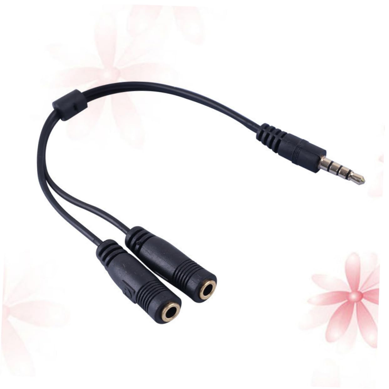 KONTONTY 2 1 3.5 Mm to Audio Cable Audio Adapter for Stereo Speaker Headset Adapter y Splitter 2rca y Splitter Headphones Splitter Gaming Microphone Adapter Audio Receiver Black