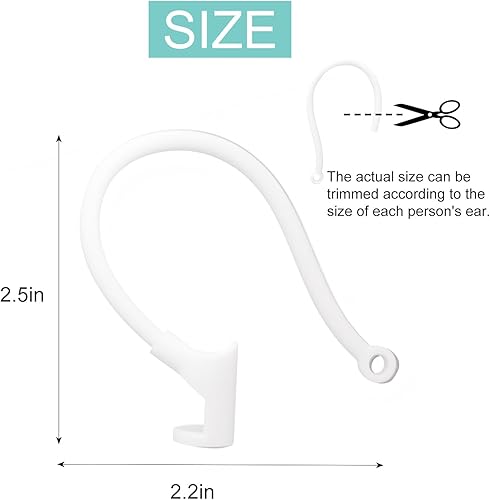 Miniatura 5 de Ganchos para los oídos compatibles con AirPods 4, 3, 1, 2 y Pro y auriculares intrauditivos con vástagos  2 pares ajustables seguros y cómodos para