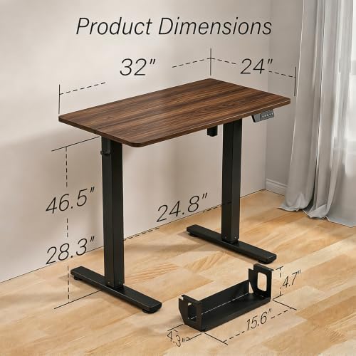 Image of Kingant Standing Desk, 32x24 Inch Electric Height Adjustable Computer Desk