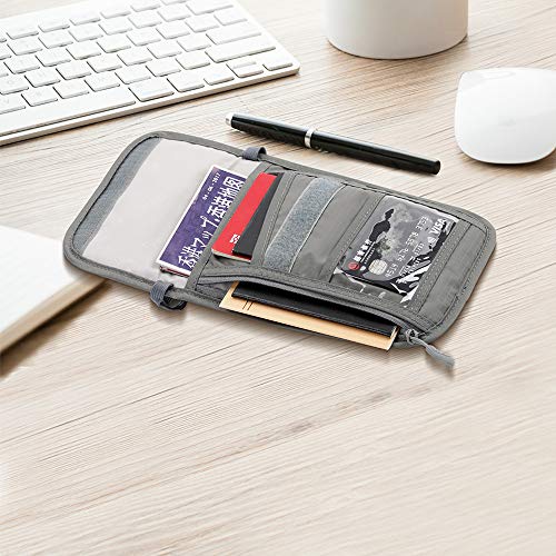 BUBM Neck Wallet, RFID Passport Holder, Travel Wallet, Waterproof, Anti-theft Pouch for Women/Men - Gray - Image 4