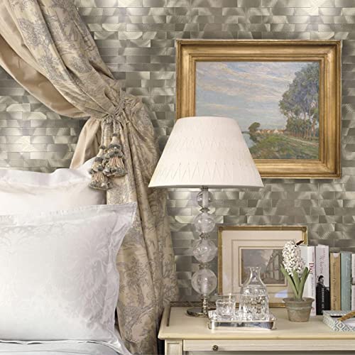 Xuaniny Peel And Stick Tile Backsplash For Kitchen Bathroom Self-Adhesive Metal Aluminum 3D Wall Sticker (11.81"X11.88"，5 Sheets, Bronze) #TOP2
