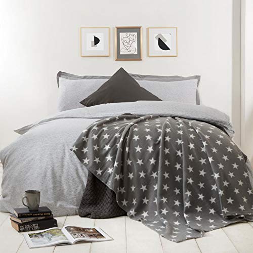 Dreamscene Sofa Bed Throw Blanket Soft, Warm & Fluffy, Printed Star Grey Design, Bedroom & Living Room Accessory, Wholesale Set of 10, 120 x 150cm - Cosy Home Interiors Dreamscene Sofa Bed Throw Blanket Soft, Warm & Fluffy, Printed Star Grey Design, Bedroom & Living Room Accessory, Wholesale Set of 10, 120 x 150cm - Image 2