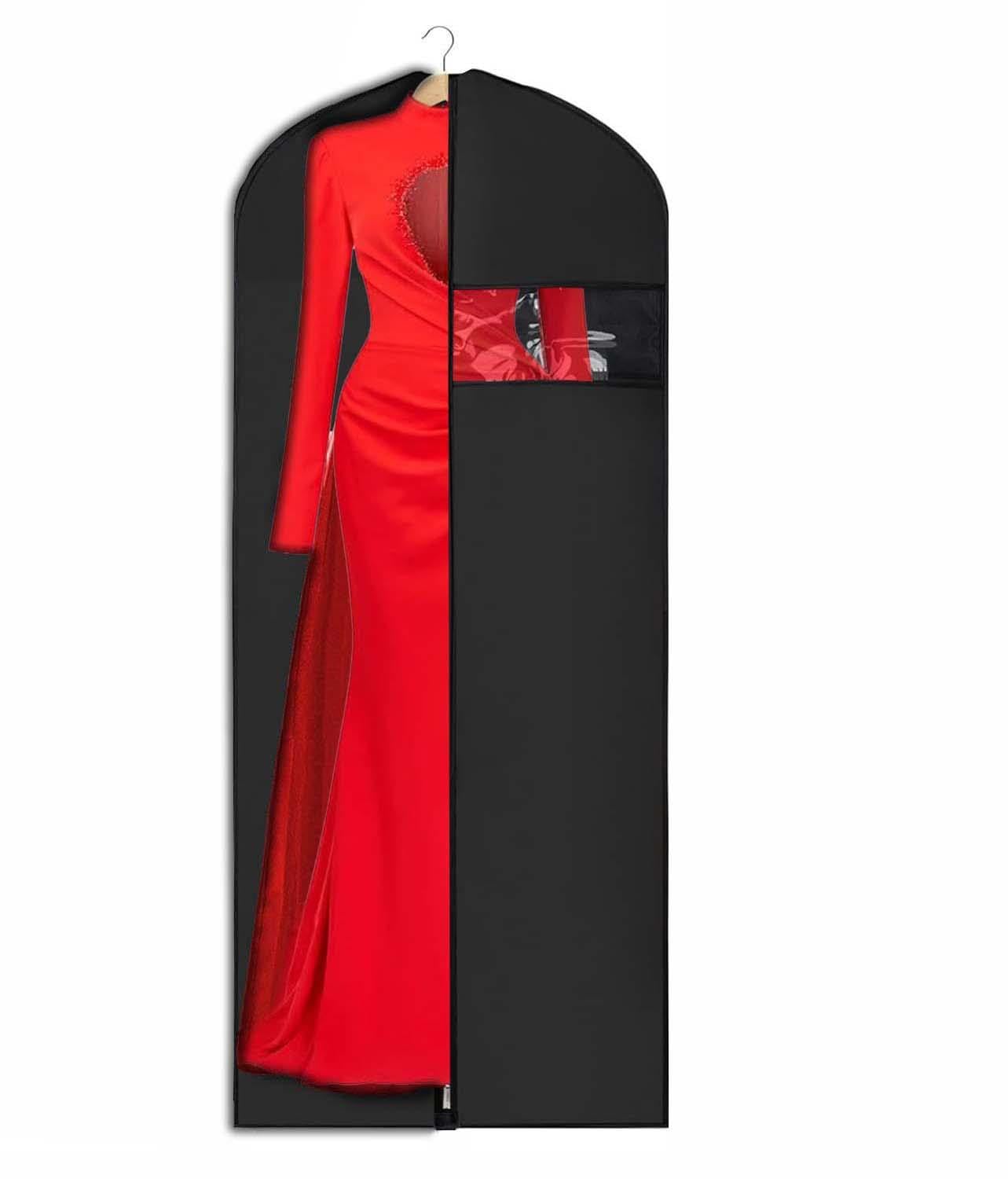 Buystarget 72'' Large Garment Bag for Dresses Dress Bag Suit Cover Hanging Zipper Foldable Washable Clear Window Lightweight Costumes Suits Coats 183 cm Long Dress Bag Wardrobe Storage Closet Travel