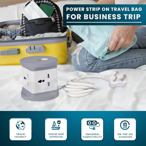 Image of Blackt Electrotech (BTCB1) 7-in-1 Extension Box - Extension Board with USB & Power Extension Board for Home, Office & Travel - 4 AC Multi Plug Socket, 2 USB, 1 C Type, 5ft Flat Plug Cord