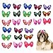 Snadulor 30 Pcs Cute Cat Dog Small Bowknot Hair Bows with Rubber Bands Handmade,Hair Accessories Bow Pet Grooming Products
