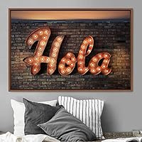 Framed Canvas Wall Art Illuminated Words 3D Industrial Inspirational Multicolor Neon Pop Art Quotes Typography Urban - 16x24 inches