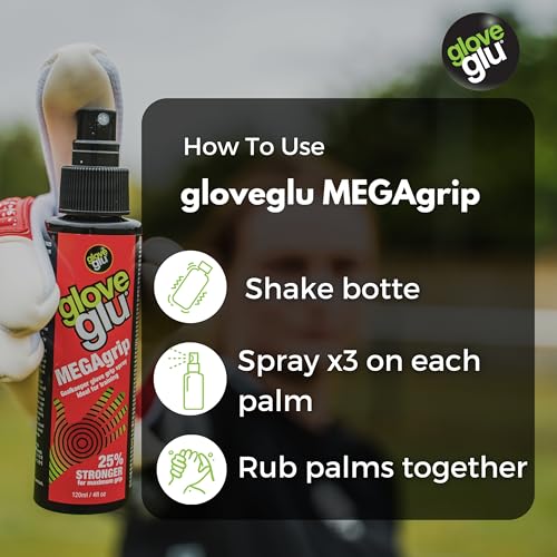 Image of Gloveglu MEGAgrip Goalkeeper Glove Grip Spray | Advanced Goalkeeper Glove Palm Grip Reviver | Improved Catching & Better Ball Handling