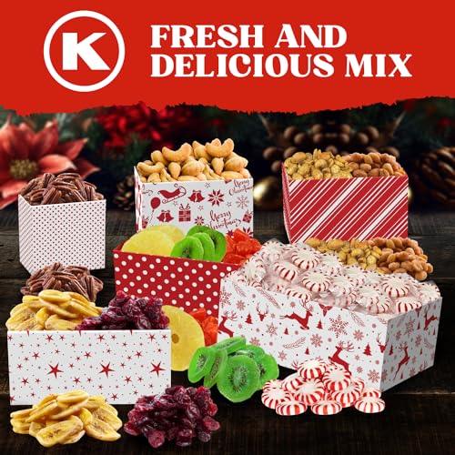 Simple Orchards Holiday Gift Basket Tower - With Dried Fruits & Nuts Gourmet Cravings Indulgence - 6 Tier Food Basket Gift Set Great Treat Towers Christmas Gifts Present For Men & Women thumb #4