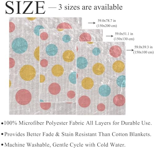 Couverture polaire points colorés couverture plaid chaude douce 150x130 - 5