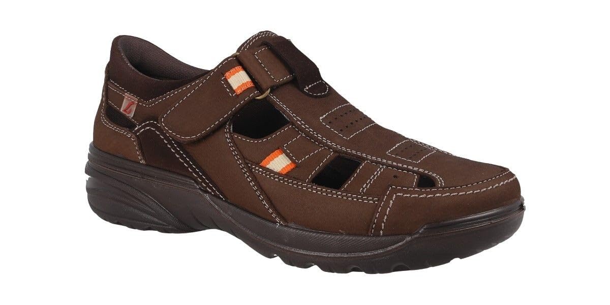 Luisetti Sandalia Hombre Cerrada para Trekking y Uso Urbano, confeccionada en Piel con Terminado graso Sandalia Bronx 16250ST