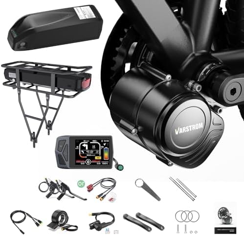 Varstrom 48V 500W/750W Mid Drive Motor Kit - TSDZ2B TSDZ8 Torque Sensor Electric Bike Conversion Kit Ebike Conversion Kit for BB 68MM Mountain Bike Road Bike with Ebike Display & Battery (Optional)