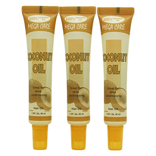 Sunflower Cosmetics Mega Care Tube Hair Oil 1.5oz (3 Pack) (Coconut Oil)