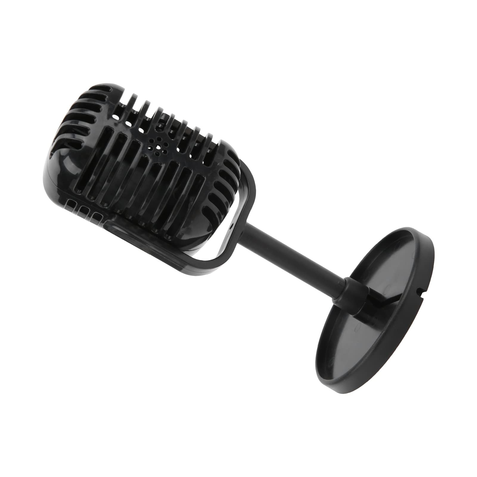 Sorandy Classic Retro Plastic Mic Costume Prop Realistic Vintage Pretend Microphone Toy for Karaoke Fun Stage Practice Using Decorative Props Costume Accessory Black Silver Gold (Black)