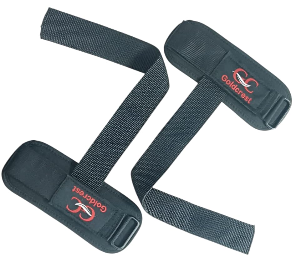 Goldcrest 117 Gym Support Weight Lifting Strap Neoprene Padded Free Size Black-image-16