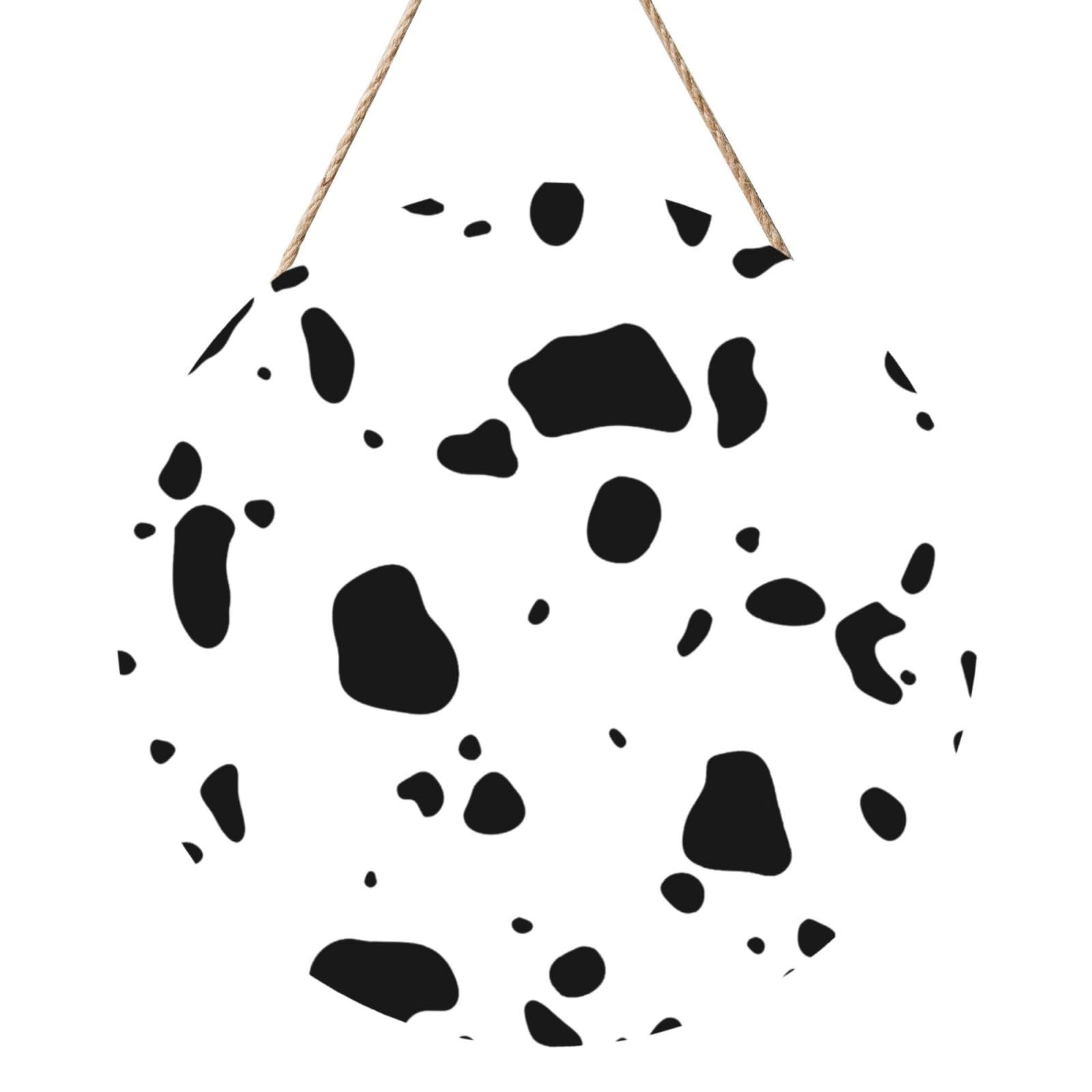 InOmak Skin Dalmatians Dog Spots Animal Animals Wildlife Dalmatian, Round Wood Panel Painting 12 in, Wall Hanging Painting For Home