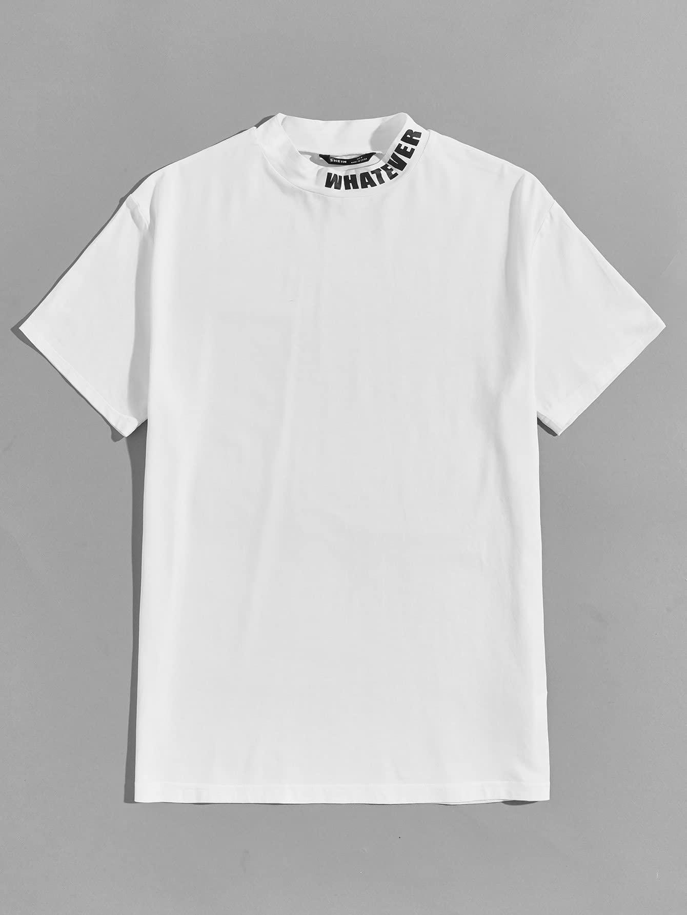 Amazon.com: Men's T-Shirts Men Letter Graphic Stand Collar Tee T-Shirts for  Men (Color : White, Size : X-Large) : Clothing, Shoes \u0026 Jewelry