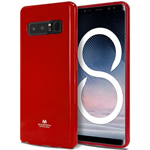 GOOSPERY Pearl Jelly for Samsung Galaxy Note 8 Case (2017) Slim Thin Rubber Case (Red)