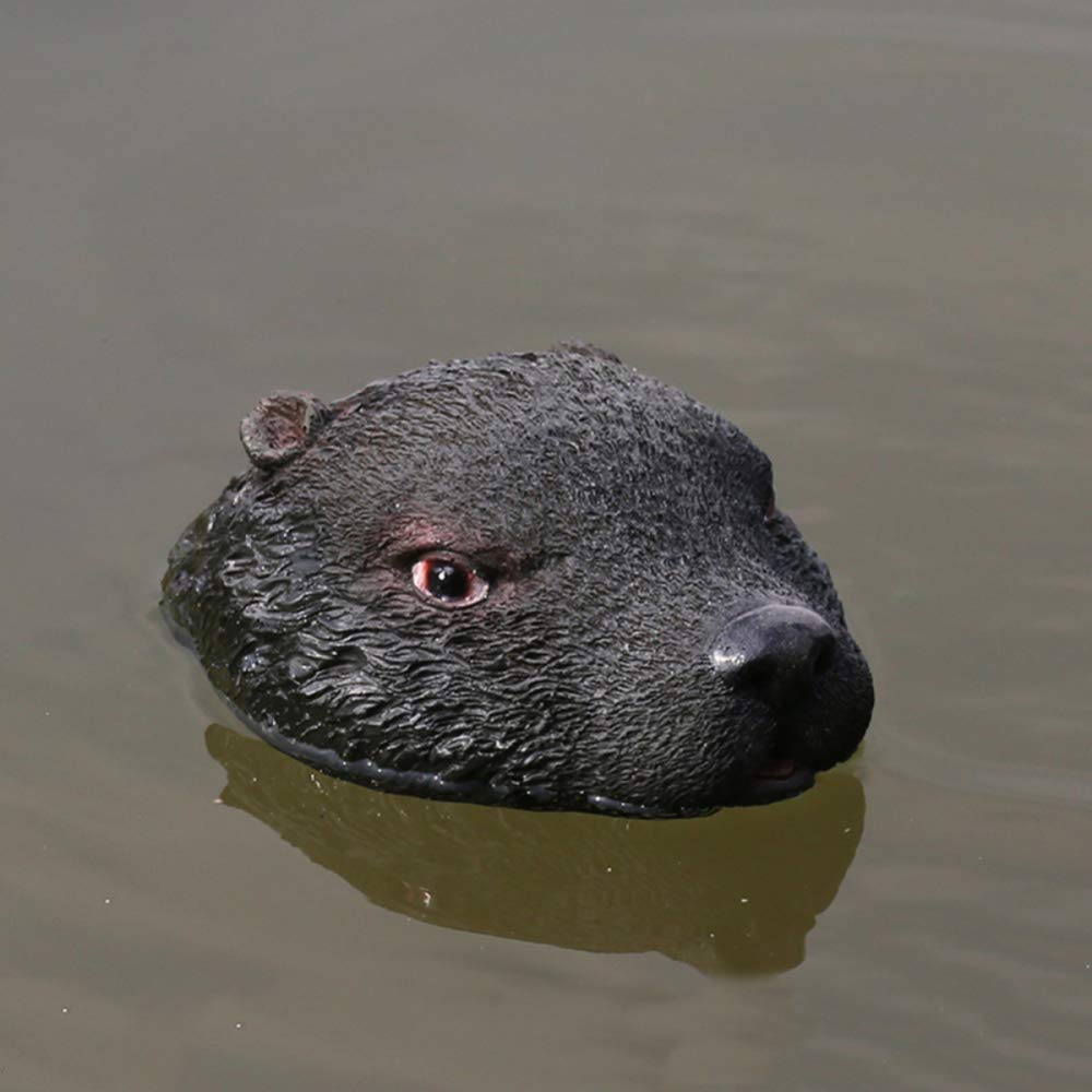 zenggpFloating Crocodile Head Turtle Garden Ornament Pool Pond Animal Sculpture Figurine,D+Beaver