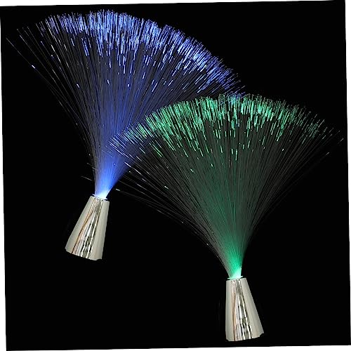 Veemoon Fiber Optic Lights 2 Pcs Changing Color Fiber Optic Lights for Party Wedding Home Decor Battery Operated