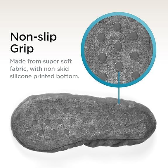 Brookstone Plush Footies - Slippers with Memory Foam Insole - Ultra-Soft Sherpa Footies for Indoor Wear, Non-Skid Sole, One-Size-Fits-Most, Machine Washable Slippers for Women3