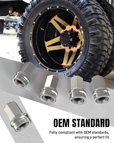 Image of 32PCS M14x1.5 Lug Nuts Fit for 2017-2024 Ford F250 F350 Super Duty Replace HCPZ-1012-A HCPZ-1012-B - Wheel Accessories Parts Set (Chrome)