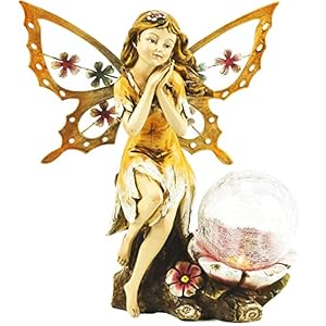 Dawhud Direct Butterfly Wing Fair Angel Solar Light for Home and Outdoor Decor Fairy Angel Solar Powered Flickering LED Garden Light Backyard Angel Fairy Decoration