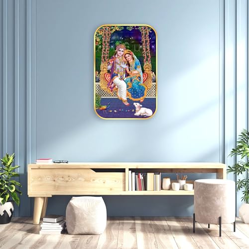 Image of Indianara Radha Krishna Painting With Frame 18 Inches X 12 Inches (Style 1)