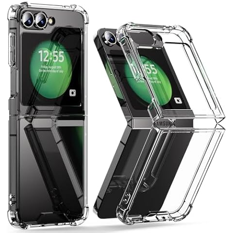 Raysmark Samsung Galaxy Z Flip 6 Case, Scratch Resistant Hard PC Back Bumper Protective Slim Fit Crystal Shockproof Cover for Samsung Galaxy Z Flip 6 (Clear) Cover