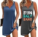 Ekouaer Nightgowns for Women 2 Pack Tank Night Gown Sleeveless Sleep Shirt V Neck Chemise Soft Night Shirt Ladies Sleep Dress
